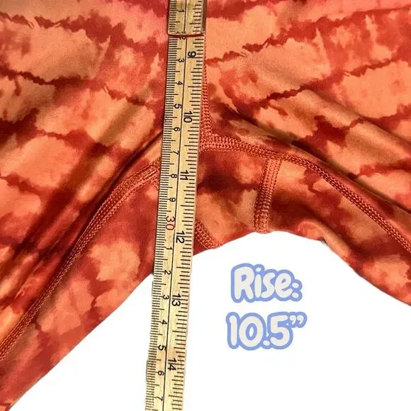 Athleta Orange Tie‎ Dye Elation Printed Capri Leggings Women's M High Rise - Picture 7 of 9